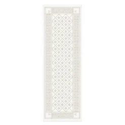 Åttebladrose løper 50x150 cm beige