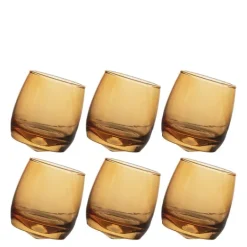 Tumbler med avrundet bunn 30 cl 6 stk amber