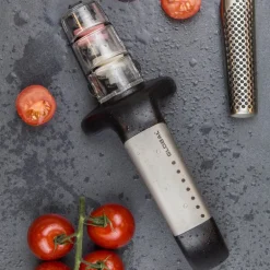 Ukon knivsett santokukniv GU-04 hulslipt 19 cm + knivsliper G-91/SB våtslip