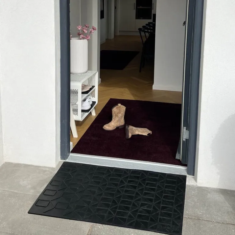 Unicolor gulvmatte 130x90 cm bordeaux