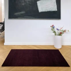 Unicolor gulvmatte 130x90 cm bordeaux