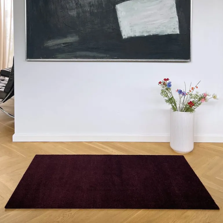 Unicolor gulvmatte 130x90 cm bordeaux