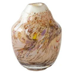 Unik skulptur kunstglass S 17 cm brun multi