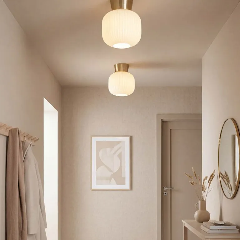 Vanja plafond 20 cm hvit/matt messing