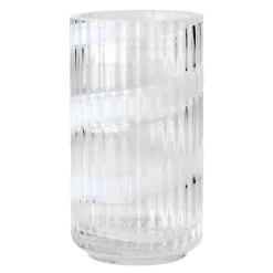 Vase munnblåst glass 15,5 cm swirl white