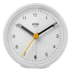 Vekkerklokke analog 7,5 cm hvit