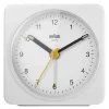 Vekkerklokke analog 7,8 cm hvit