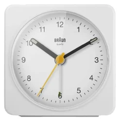 Vekkerklokke analog 7,8 cm hvit