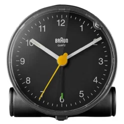 Vekkerklokke analog 6,9 cm svart