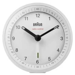 Vekkerklokke analog DCF 8 cm hvit