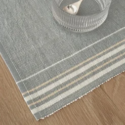 Vibeke Klint bordbrikke nøytral stripe 33x48 cm blue