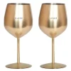 Vinglass stål GLEDE & LYKKE 45 cl 2 stk gull