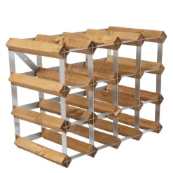 Vinstativ 16 flasker montert lys eik
