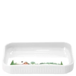 Vinter fat rektangulært 18x12 cm Ildfast porselen hvit