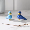 Vinterfugler 6 cm 2 stk blå/lys blå