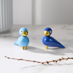 Vinterfugler 6 cm 2 stk blå/lys blå