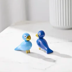 Vinterfugler 6 cm 2 stk blå/lys blå