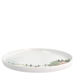 Vinter tallerken flat rett kant 20 cm Ildfast porselen hvit