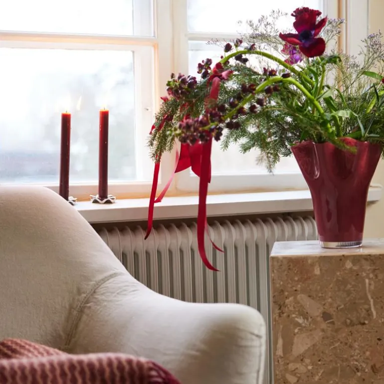 Viva vase 20 cm vinrød