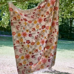 Vivielle pledd 160x130 cm blomster lys