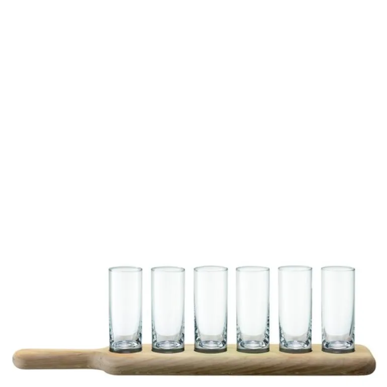 Vodka shotglass 6 stk med brett klar
