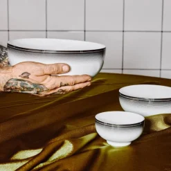 Voyage saksaskål liten 10 cm hvit/svart
