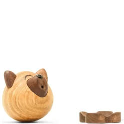 Wulf ulv trefigur 8 cm ask/valnøtt