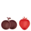 Yummy Jordbær- og Kirsebær snackbolle 23,5x11,5 cm Cherryred/Nutmeg